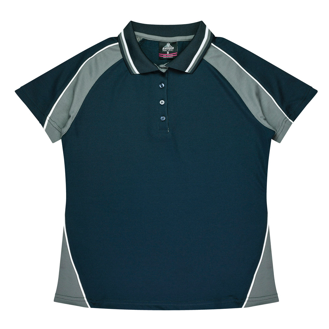 Aussie Pacific The Panorama Polo | Ladies | Short Sleeve | Plus Navy/Ashe/White Shirts & Tops