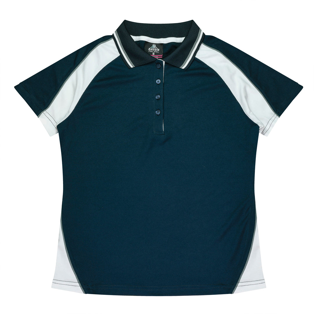 Aussie Pacific The Panorama Polo | Ladies | Short Sleeve | Plus Navy/White/Ashe Shirts & Tops