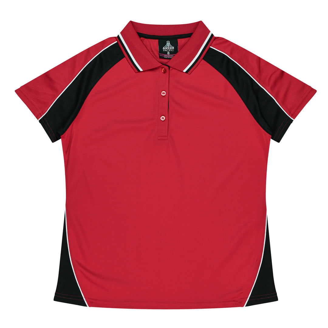 Aussie Pacific The Panorama Polo | Ladies | Short Sleeve | Plus Red/Black/White Shirts & Tops