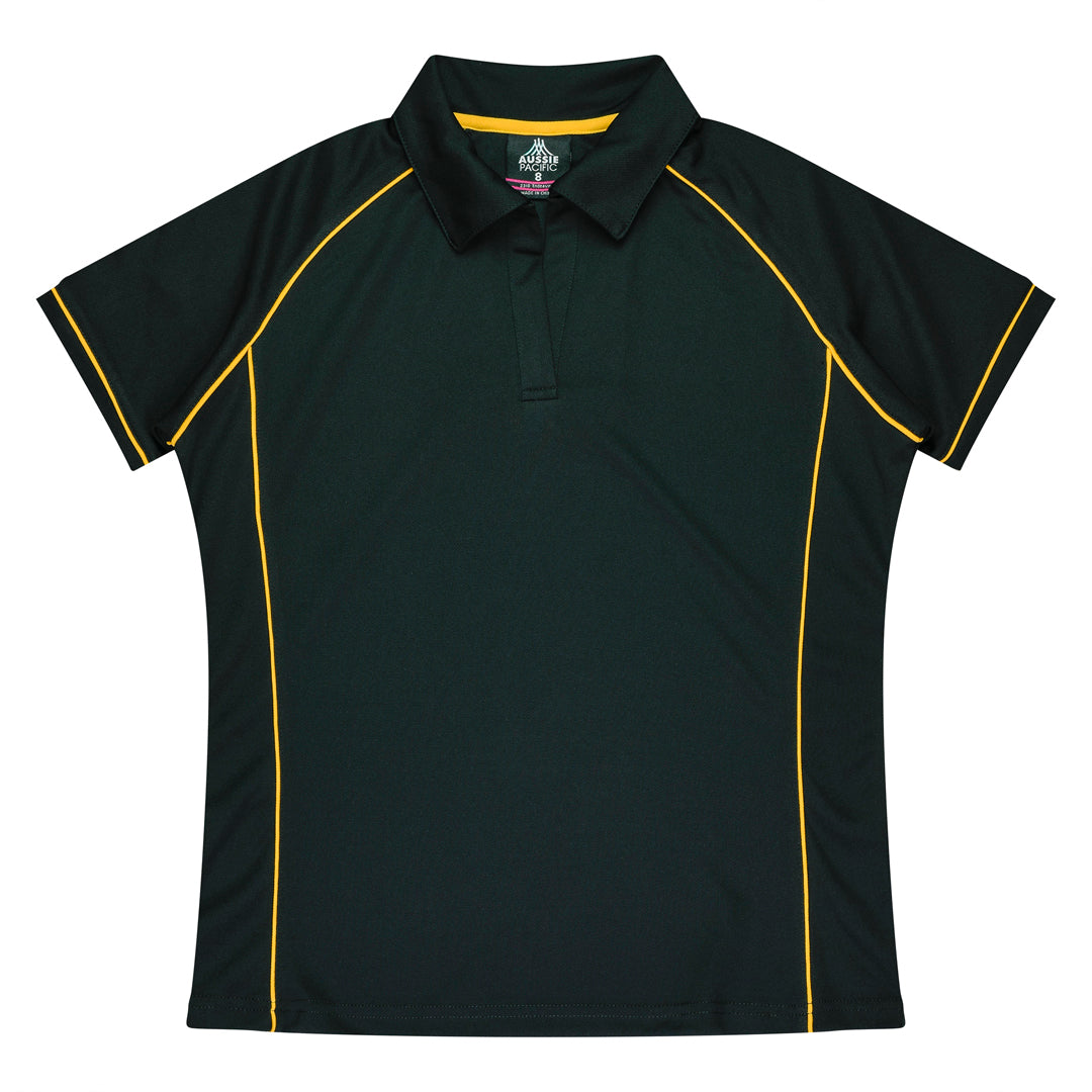 Aussie Pacific The Endeavour Polo | Ladies | Short Sleeve Black/Gold Shirts & Tops