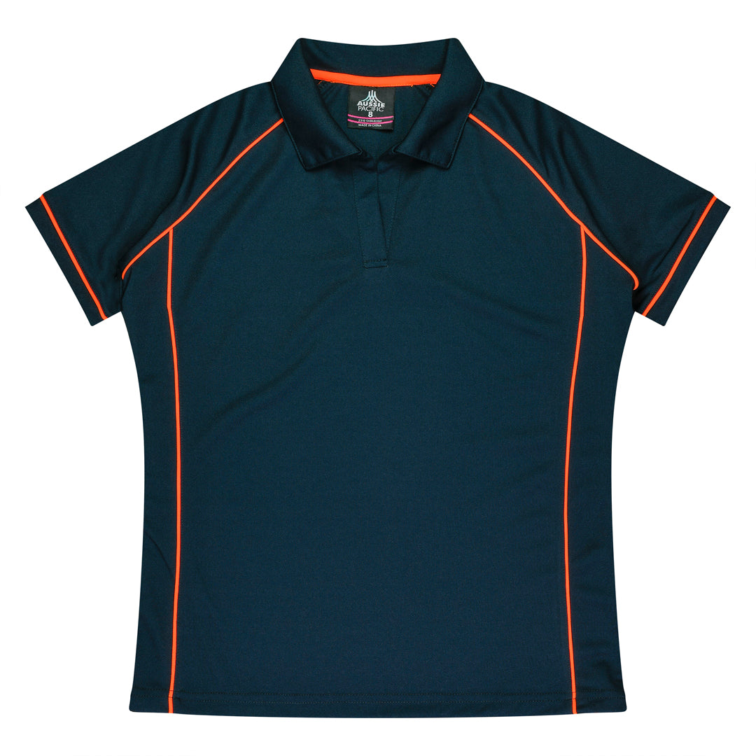 Aussie Pacific The Endeavour Polo | Ladies | Short Sleeve Clearance Navy/Fluro Orange Shirts & Tops