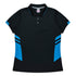 Aussie Pacific The Tasman Polo | Ladies | Short Sleeve | Black Base Black/Cyan Shirts & Tops