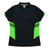 Aussie Pacific The Tasman Polo | Ladies | Short Sleeve | Black Base Black/Neon Green Shirts & Tops