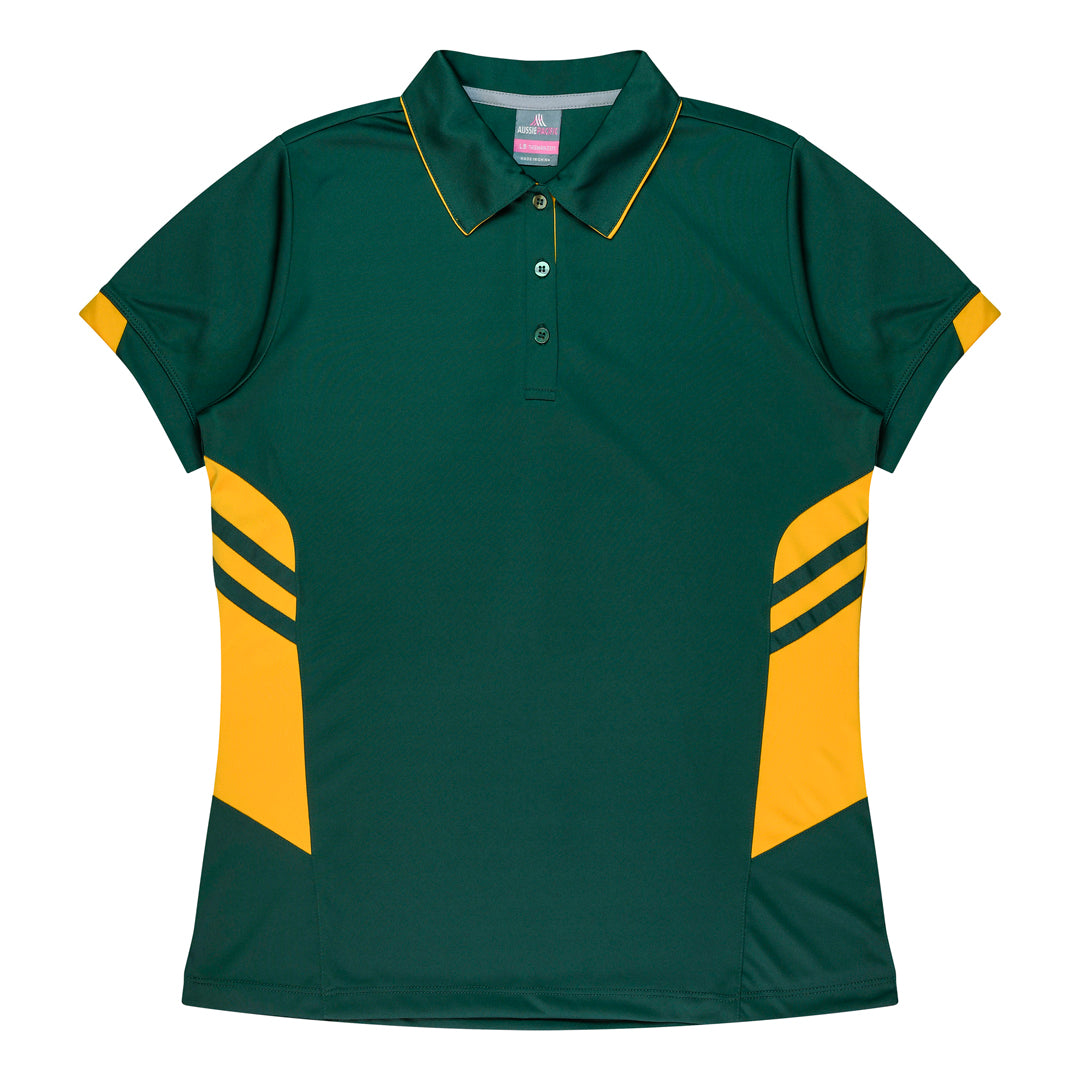 Aussie Pacific The Tasman Polo | Ladies | Short Sleeve | Mixed Base Bottle/Gold Shirts & Tops