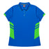 Aussie Pacific The Tasman Polo | Ladies | Short Sleeve | Blue Base Cyan/Neon Green Shirts & Tops