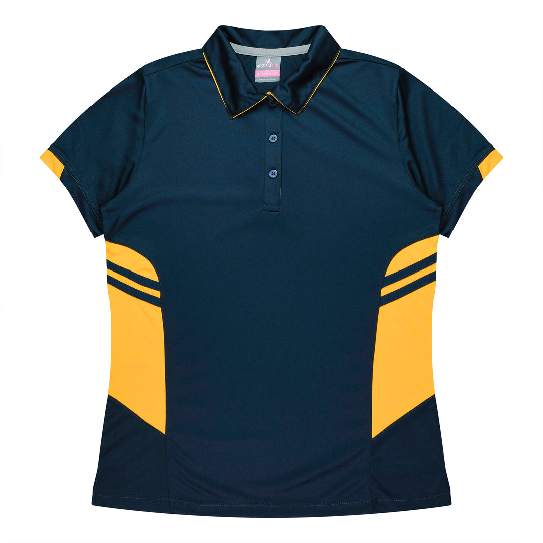 Aussie Pacific The Tasman Polo | Ladies | Short Sleeve | Navy Base Navy/Gold Shirts & Tops