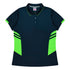 Aussie Pacific The Tasman Polo | Ladies | Short Sleeve | Navy Base Navy/Neon Green Shirts & Tops