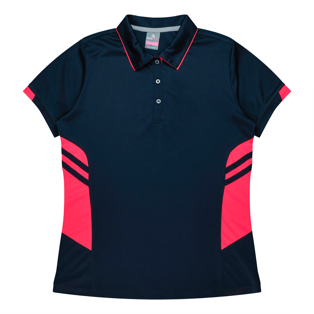 Aussie Pacific The Tasman Polo | Ladies | Short Sleeve | Navy Base Navy/Neon Pink Shirts & Tops