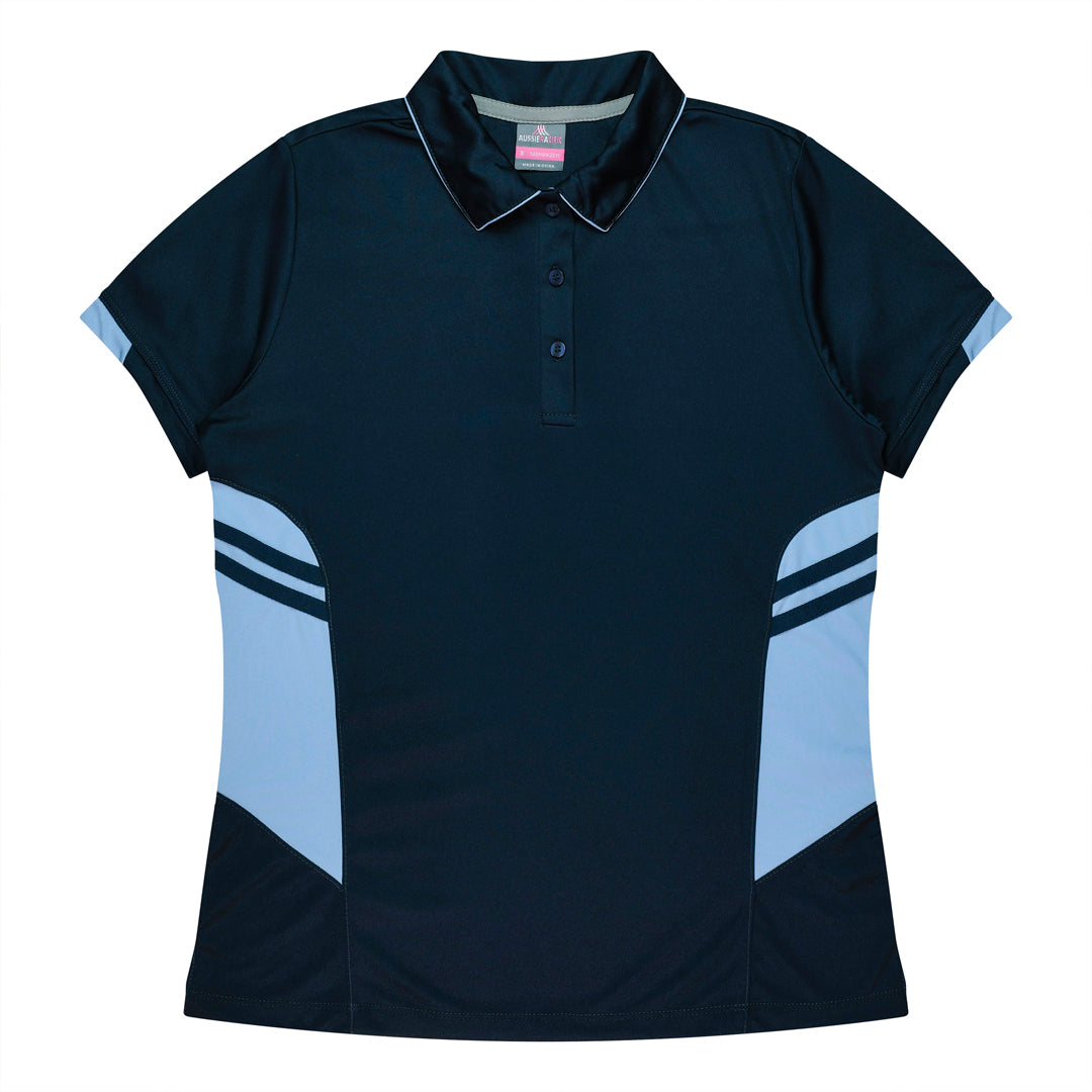 Aussie Pacific The Tasman Polo | Ladies | Short Sleeve | Navy Base Navy/Sky Shirts & Tops