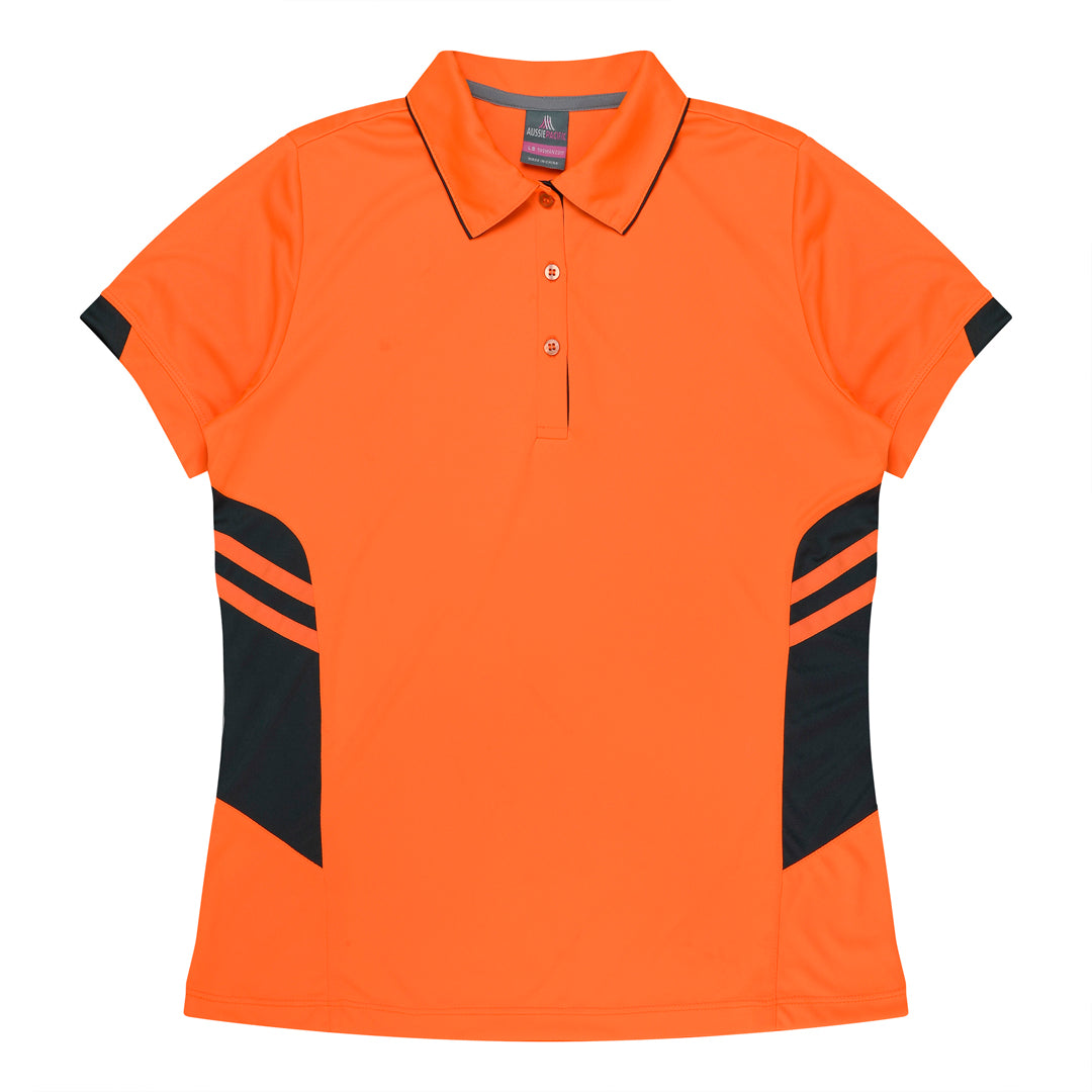 Aussie Pacific The Tasman Polo | Ladies | Short Sleeve | Neon Base Neon Orange/Slate Shirts & Tops