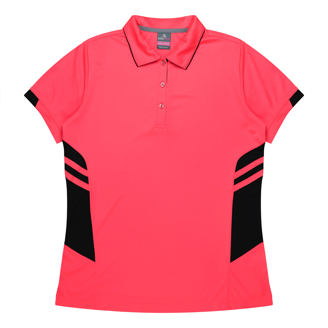 Aussie Pacific The Tasman Polo | Ladies | Short Sleeve | Neon Base Neon Pink/Black Shirts & Tops