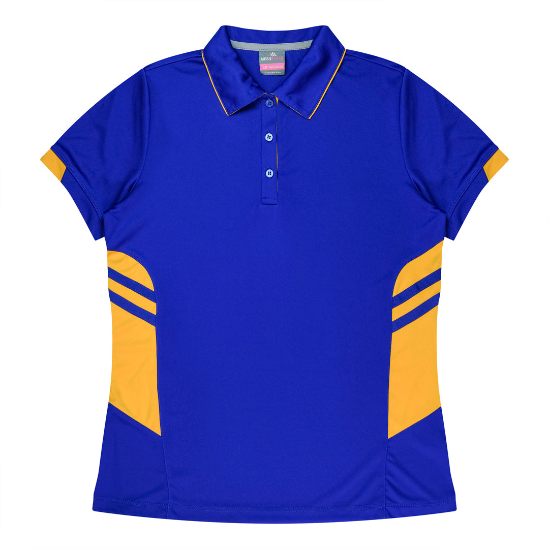 Aussie Pacific The Tasman Polo | Ladies | Short Sleeve | Blue Base Royal/Gold Shirts & Tops