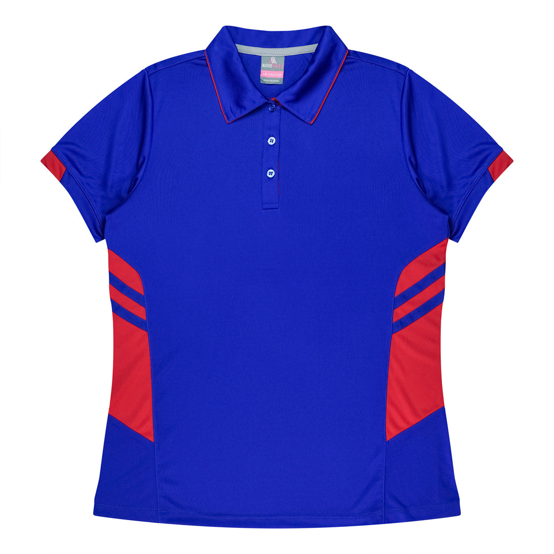 Aussie Pacific The Tasman Polo | Ladies | Short Sleeve | Blue Base Royal/Red Shirts & Tops