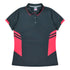 House of Uniforms The Tasman Polo | Ladies | Short Sleeve | Grey Base Aussie Pacific Slate/Neon Pink