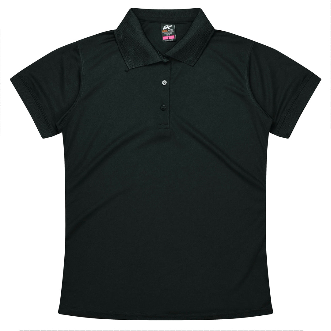 Aussie Pacific The Lachlan Polo | Ladies | Short Sleeve Black Shirts & Tops