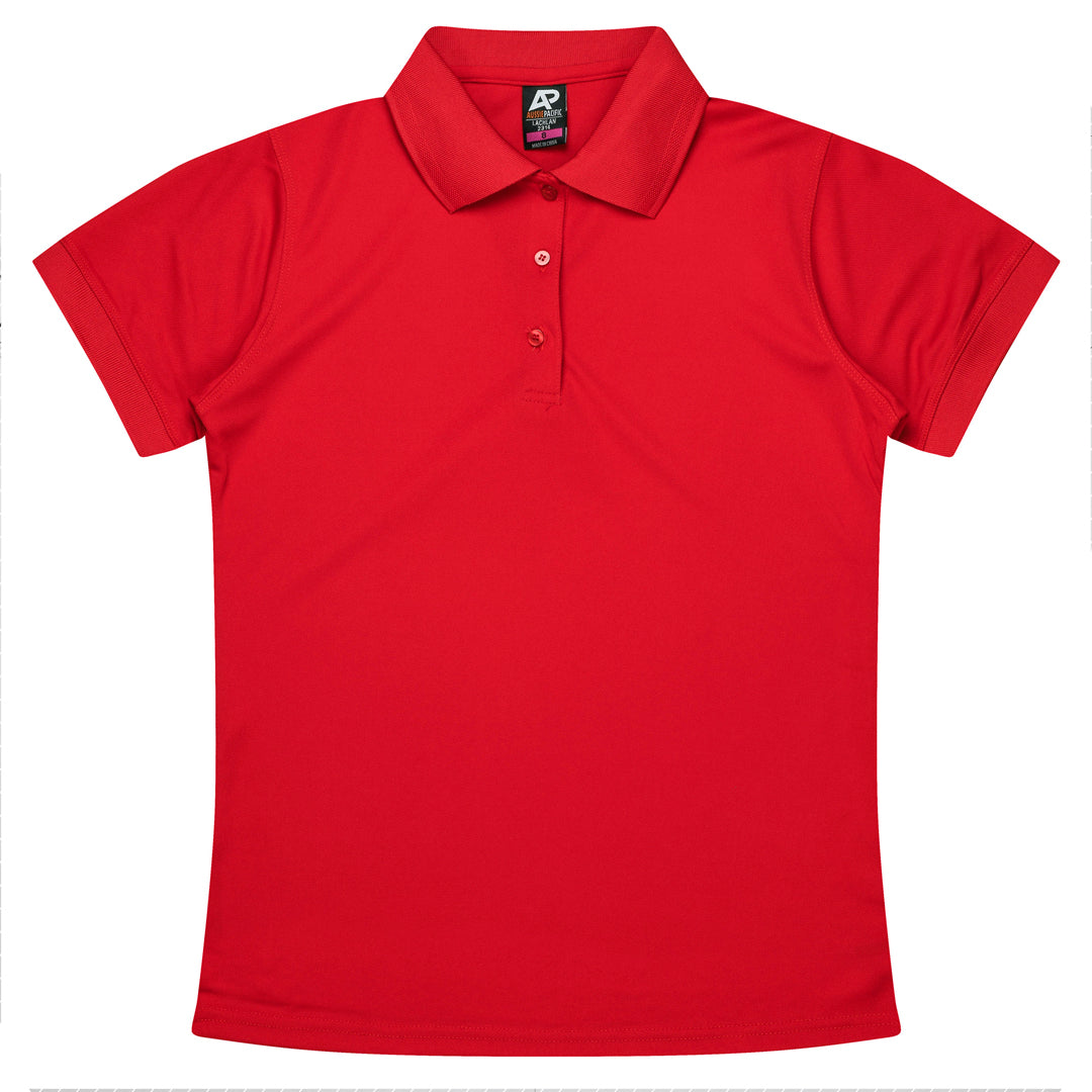 Aussie Pacific The Lachlan Polo | Ladies | Short Sleeve Red Shirts & Tops