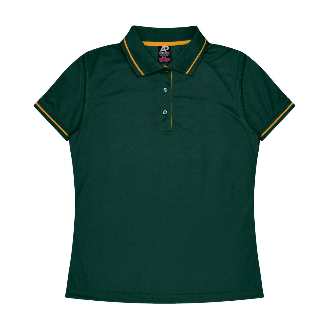 Aussie Pacific The Cottesloe Polo | Ladies | Short Sleeve Bottle/Gold Shirts & Tops