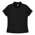 Aussie Pacific The Currumbin Polo | Ladies | Short Sleeve Black/Cyan Shirts & Tops