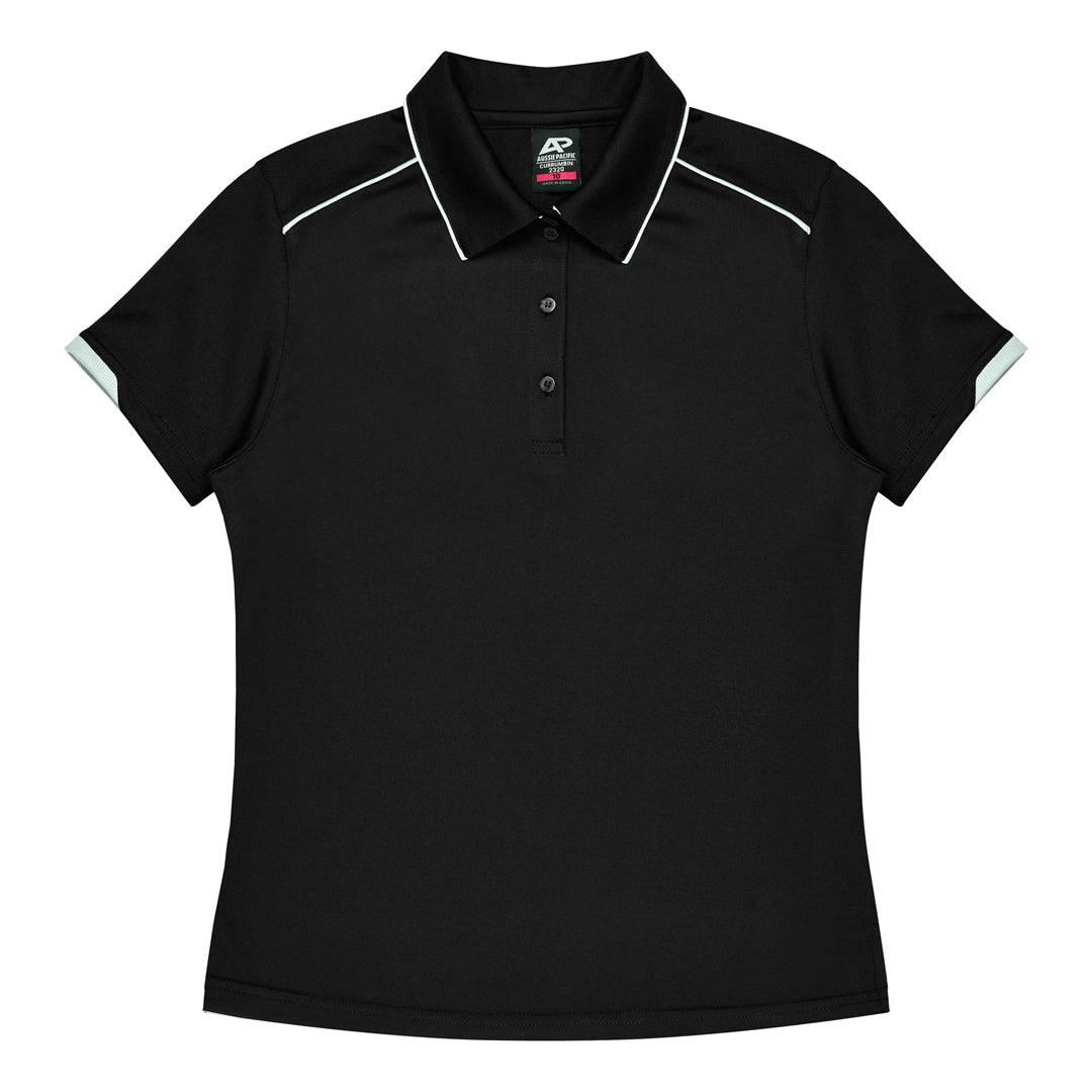 Aussie Pacific The Currumbin Polo | Ladies | Short Sleeve Black/White Shirts & Tops