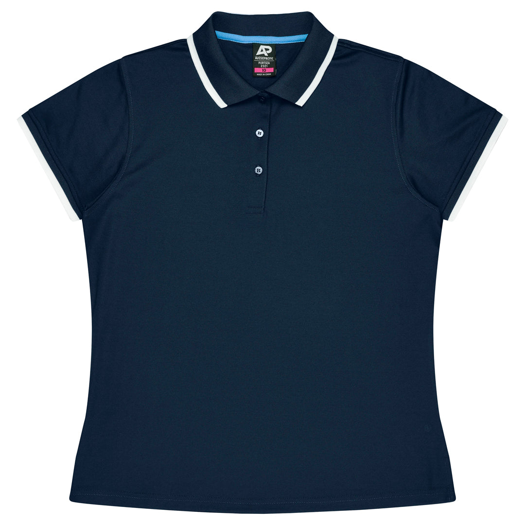 Aussie Pacific The Portsea Polo | Ladies | Short Sleeve Navy/White Shirts & Tops