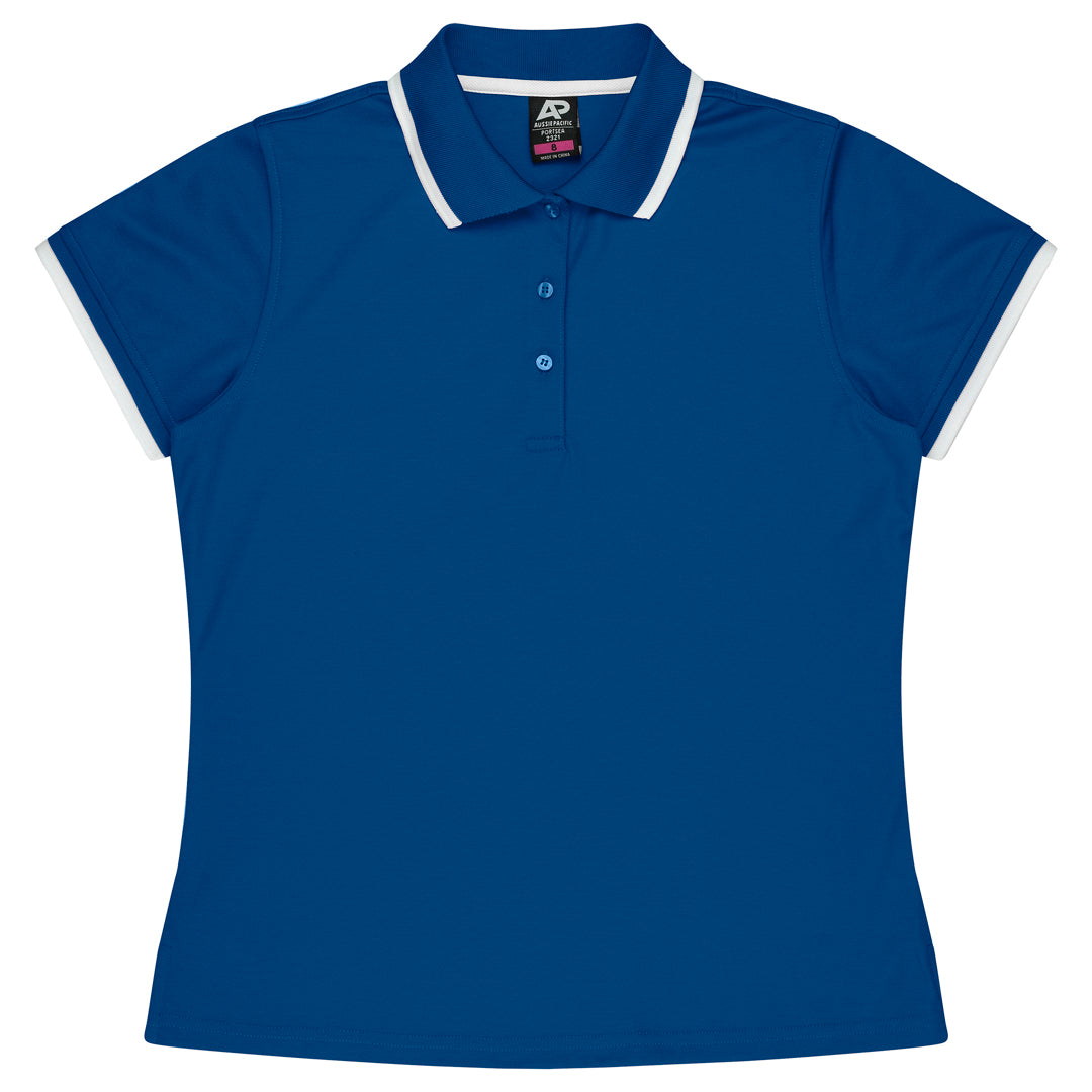 Aussie Pacific The Portsea Polo | Ladies | Short Sleeve Royal/White Shirts & Tops