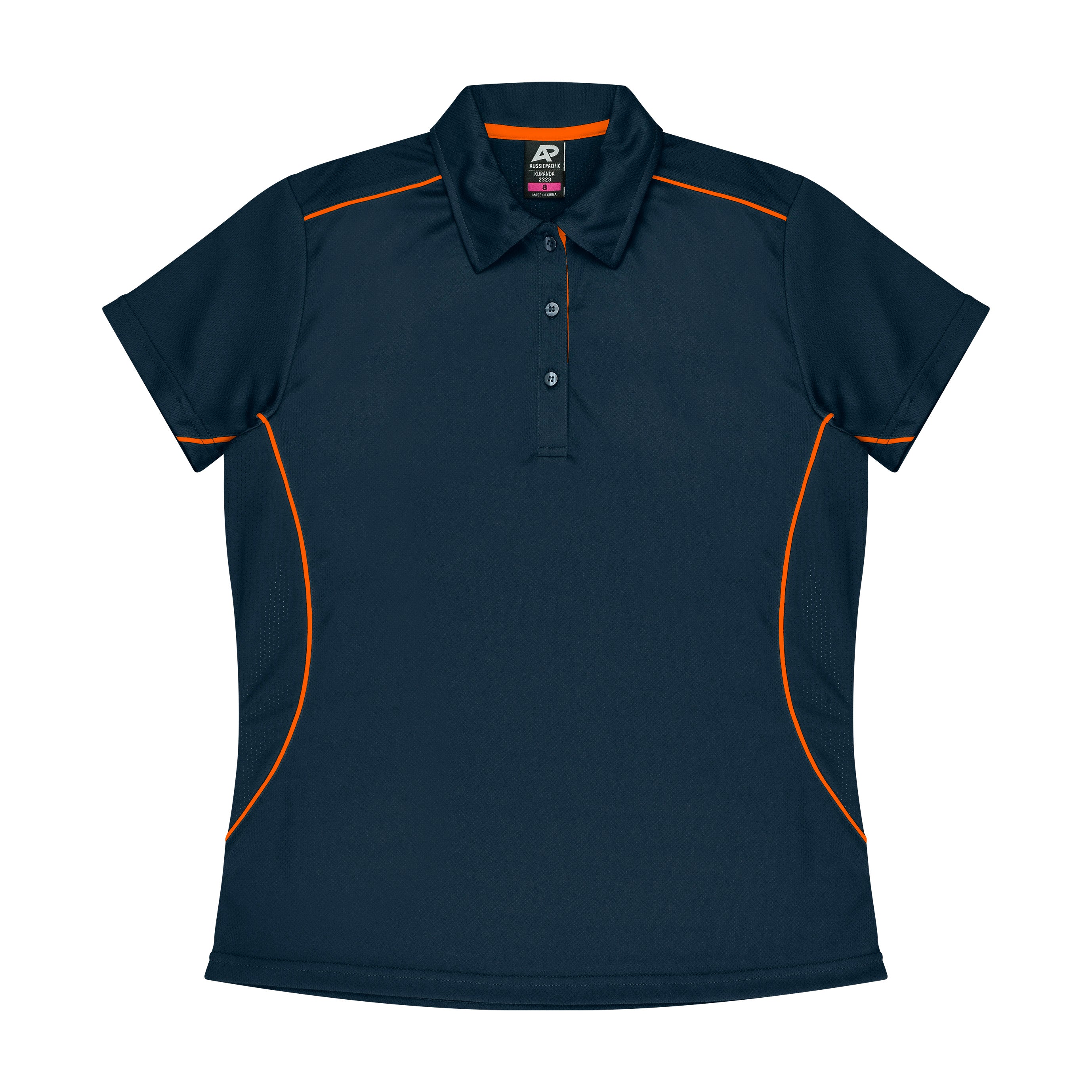 Aussie Pacific The Kuranda Polo | Ladies | Short Sleeve Navy/Orange Shirts & Tops