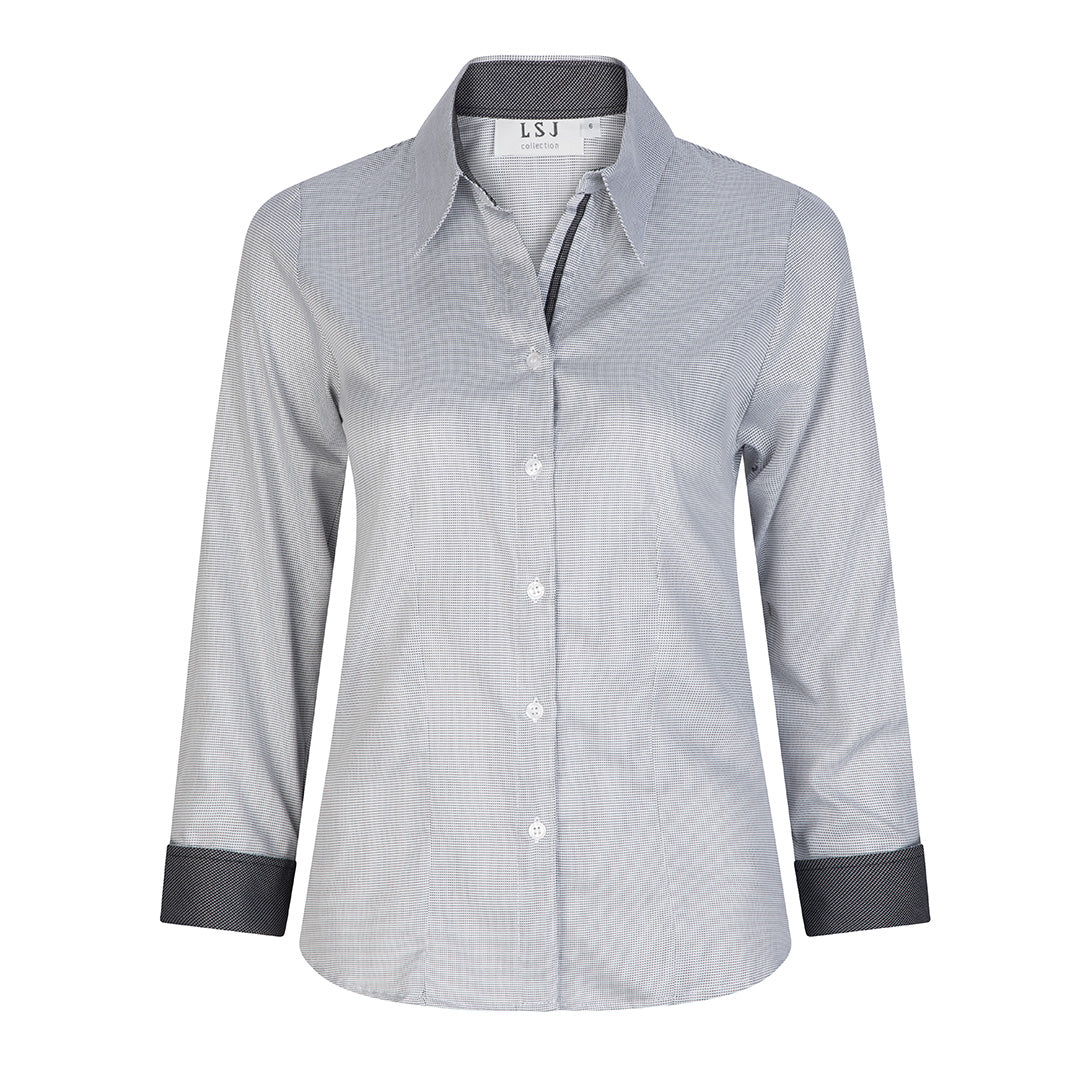 LSJ Collection The Newbury Shirt | Ladies | Long Sleeve Grey Shirts & Tops