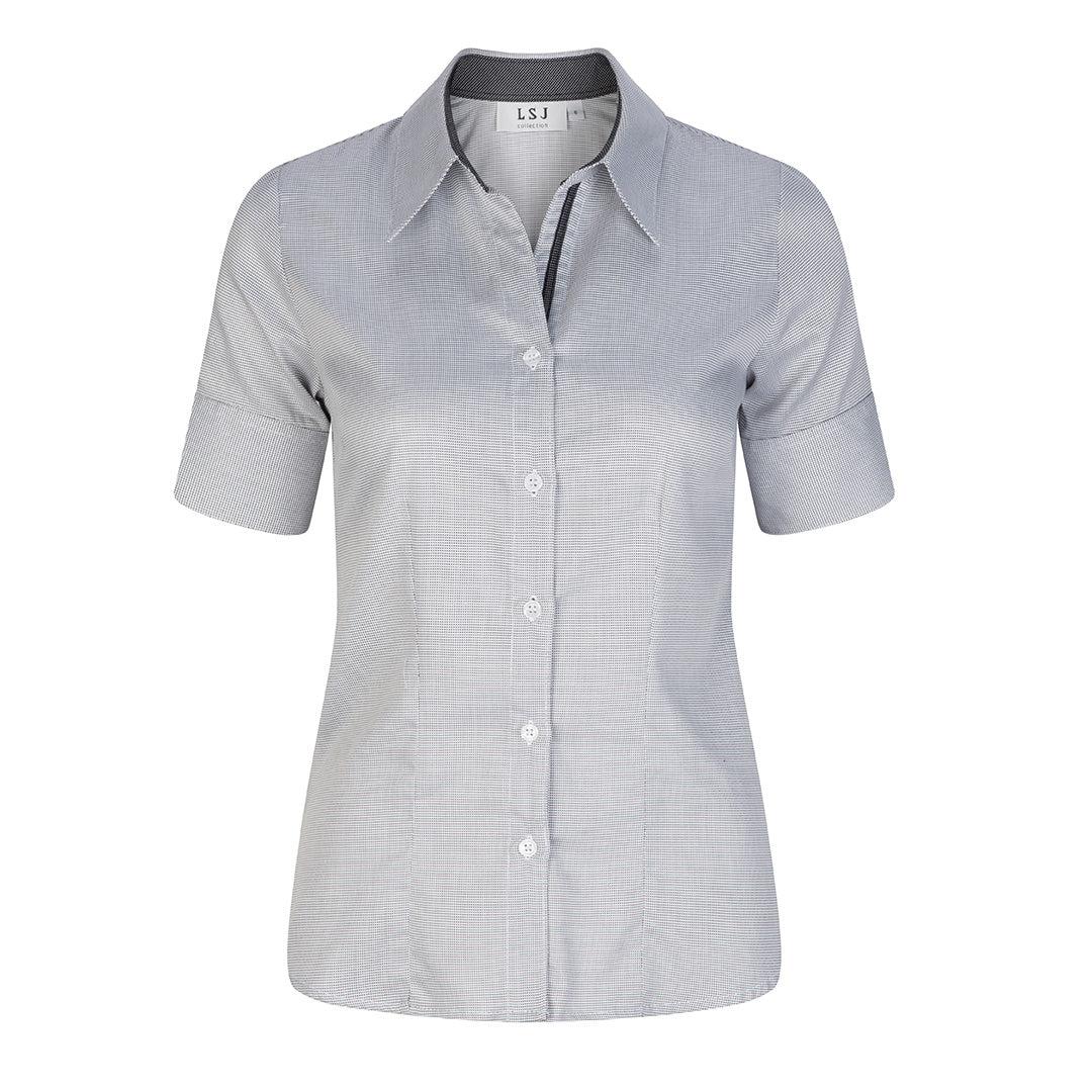LSJ Collection The Newbury Shirt | Ladies | 1/2 Sleeve Grey Shirts & Tops