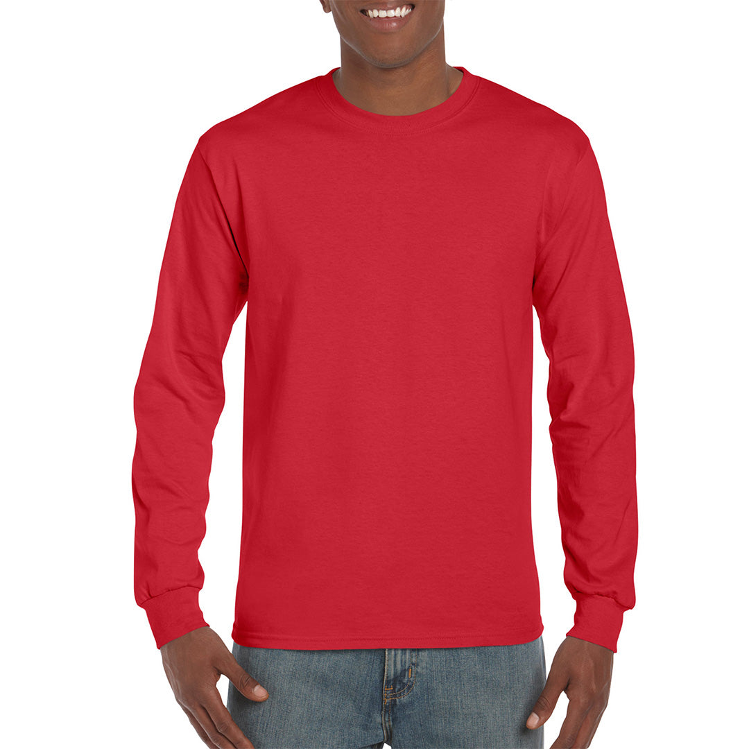 Gildan The Ultra Cotton Tee | Long Sleeve | Adults Red Shirts & Tops