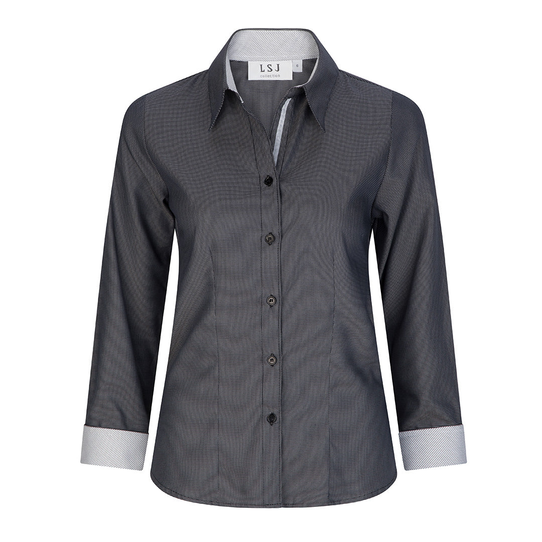 LSJ Collection The Newbury Shirt | Ladies | Long Sleeve Black Shirts & Tops