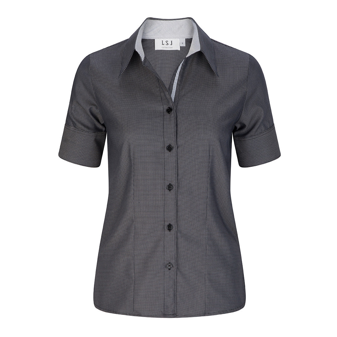 LSJ Collection The Newbury Shirt | Ladies | 1/2 Sleeve Black Shirts & Tops