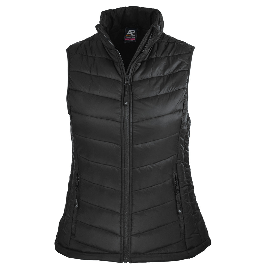 Aussie Pacific The Snowy Puffer Vest | Ladies Black Vests