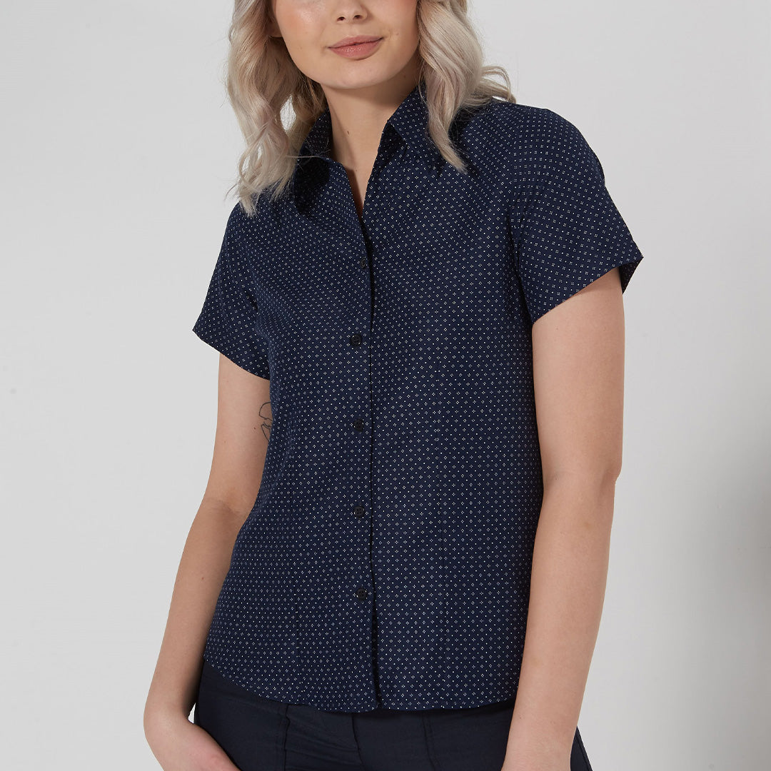 LSJ Collection The Flinders Shirt | Ladies | Short Sleeve Navy Shirts & Tops