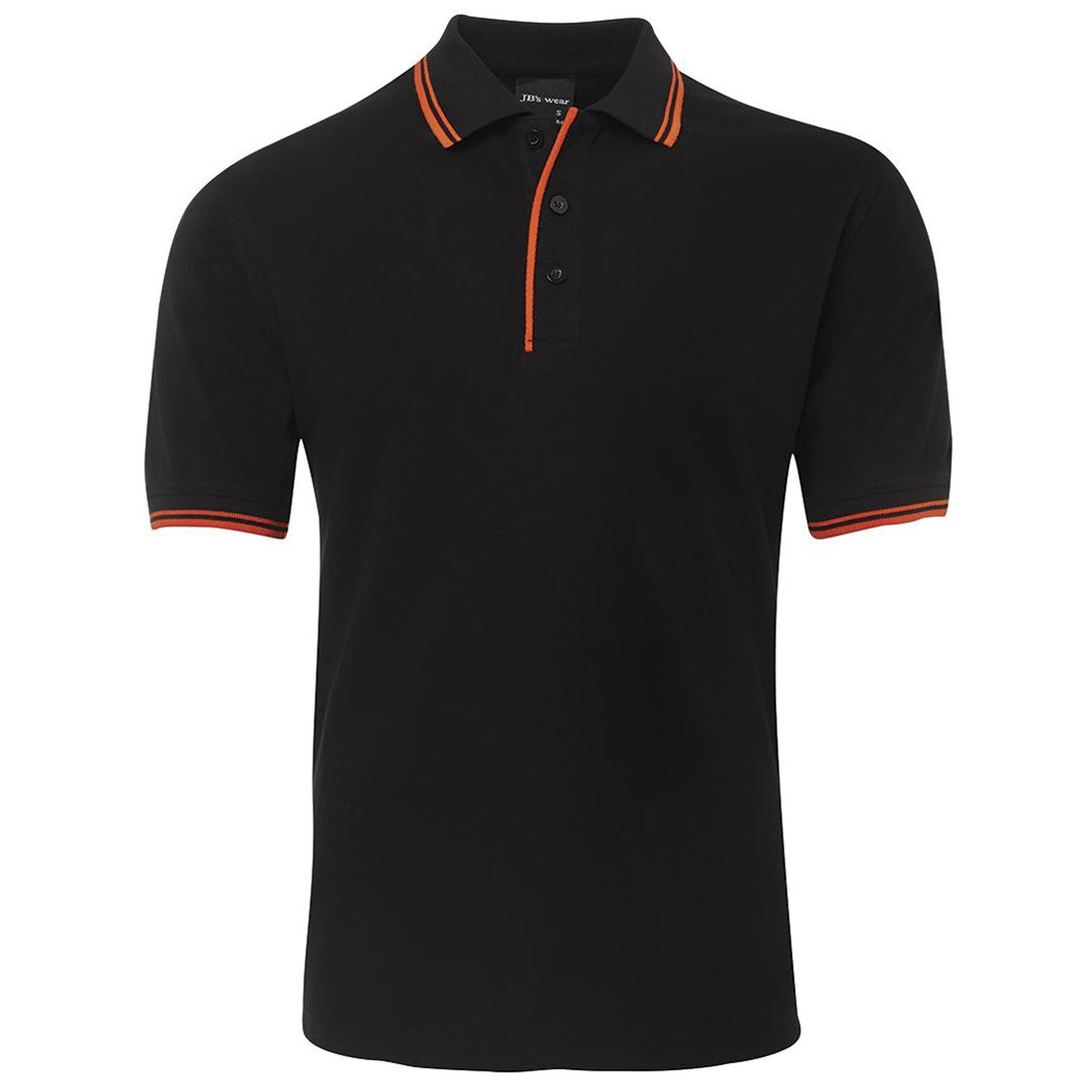 Jbs Wear The Contrast Polo | Adults | Black Base Black/Orange Shirts & Tops
