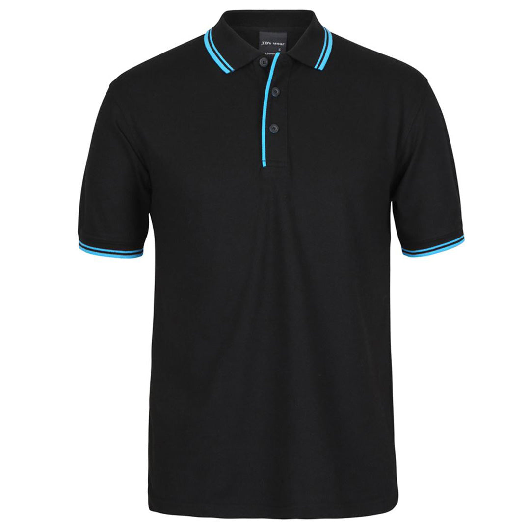 Jbs Wear The Contrast Polo | Adults | Black Base Black/Aqua Shirts & Tops