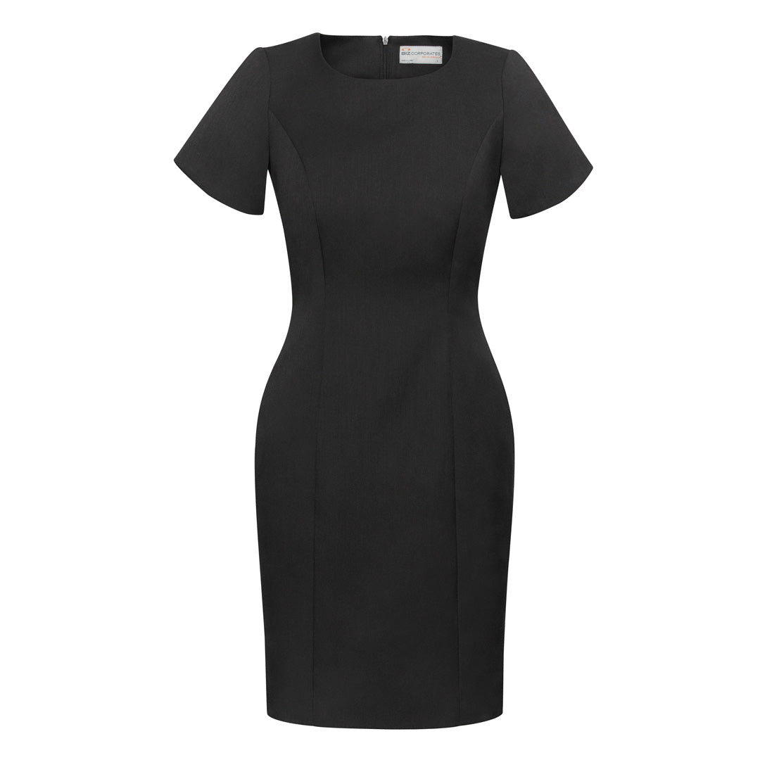 Biz Corporates The Cool Stretch Dress | Short Sleeve Charcoal Dresses
