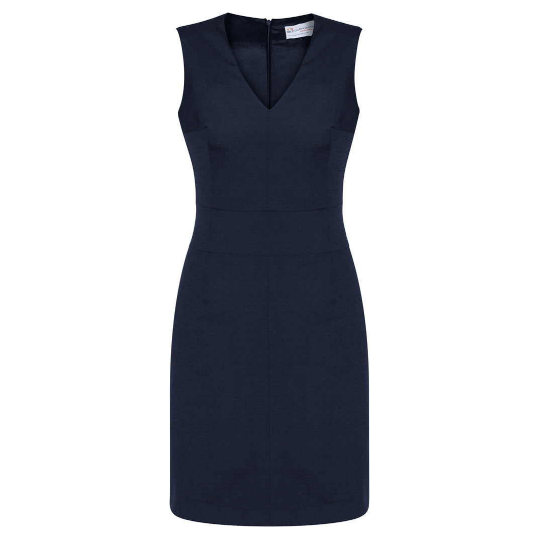 Biz Corporates The Cool Stretch Dress | V Neck | Sleeveless Navy Dresses