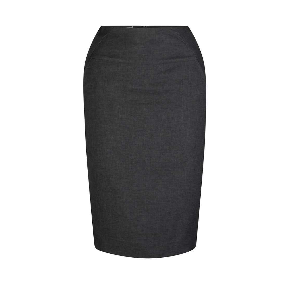 LSJ Collection The Pencil Line Pocket Skirt | Mechanical Stretch Charcoal Skirts