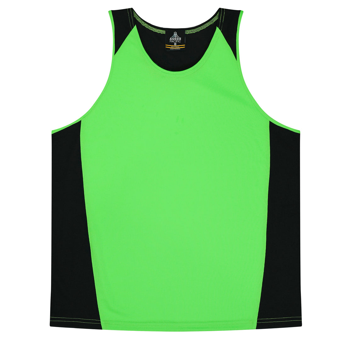 Aussie Pacific The Premier Singlet | Kids Apple/Black Shirts & Tops
