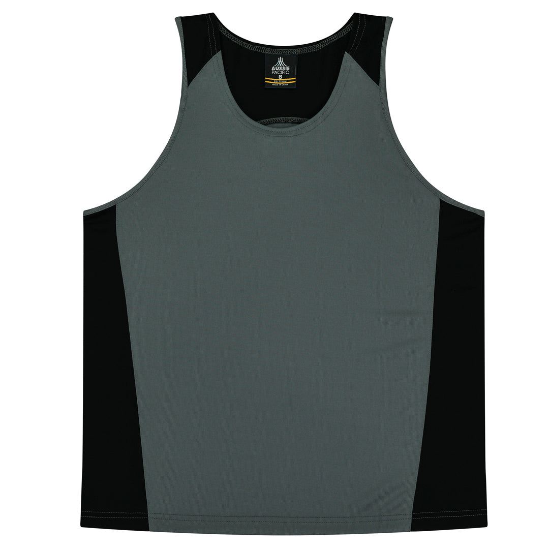 Aussie Pacific The Premier Singlet | Kids Ashe/Black Shirts & Tops