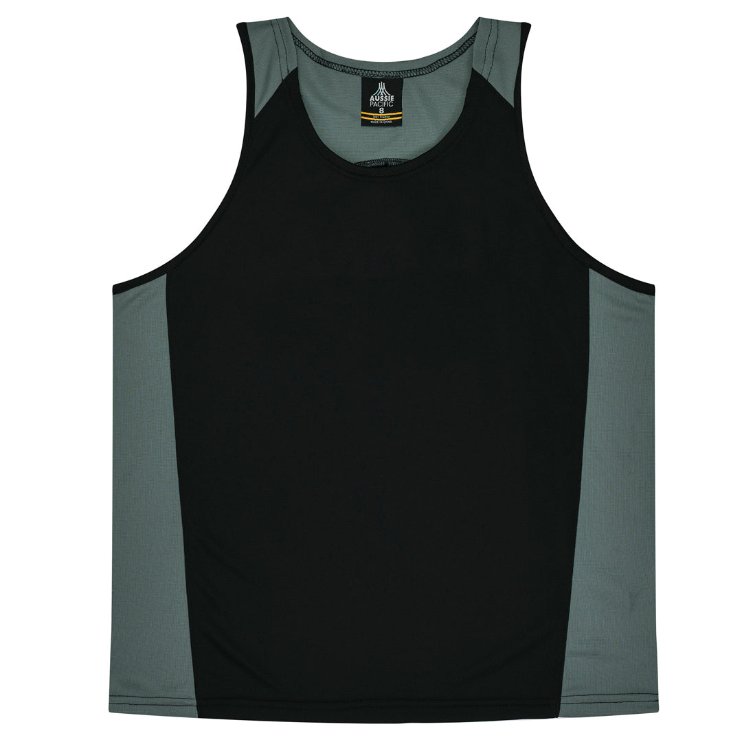 Aussie Pacific The Premier Singlet | Kids Black/Ashe Shirts & Tops