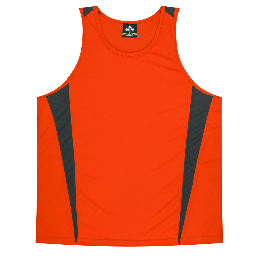 Aussie Pacific The Eureka Singlet | Kids Orange/Charcoal Clothing
