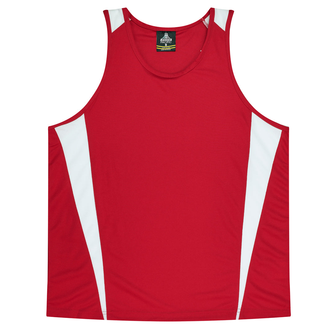 Aussie Pacific The Eureka Singlet | Kids Red/White Clothing