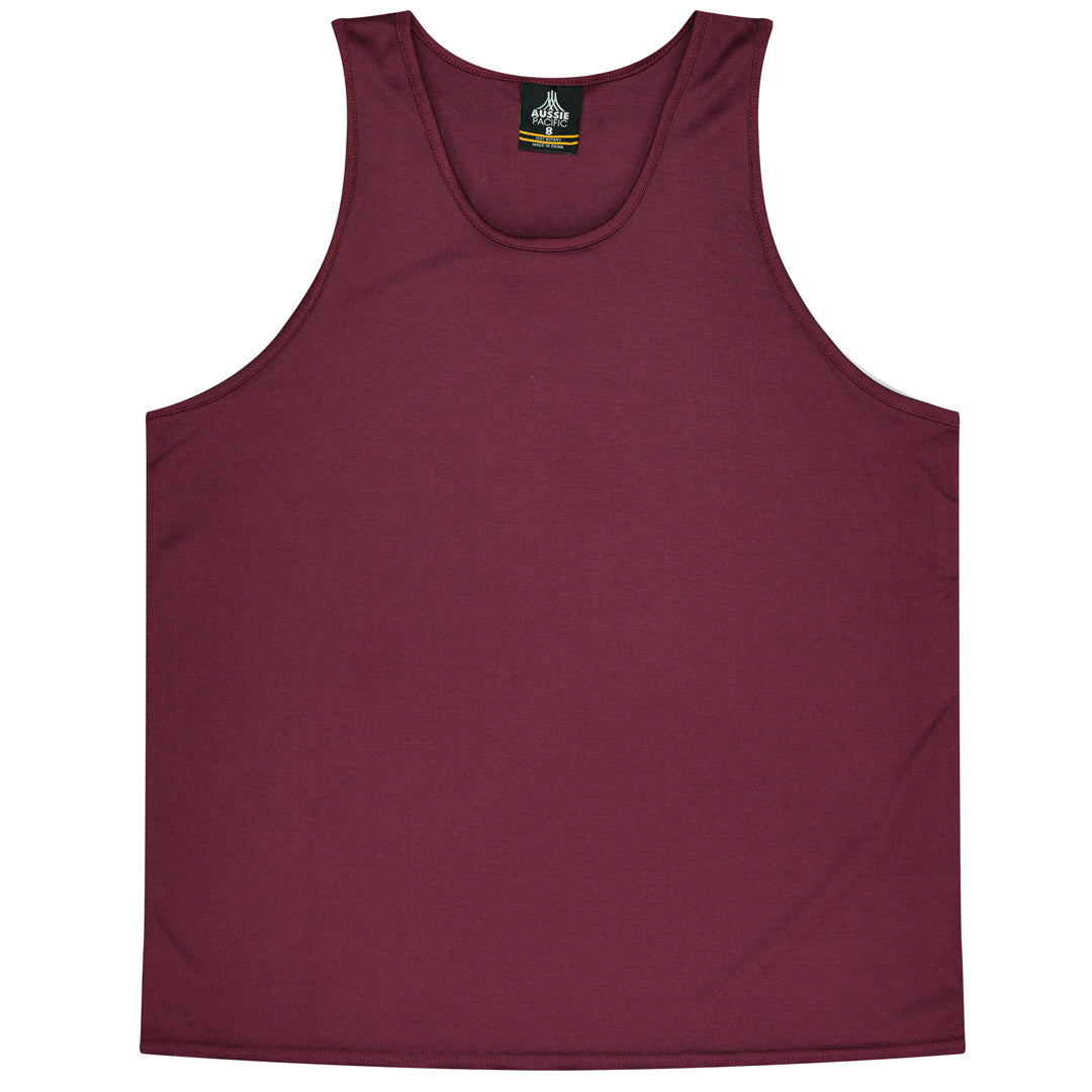 Aussie Pacific The Botany Singlet | Kids Maroon Shirts & Tops