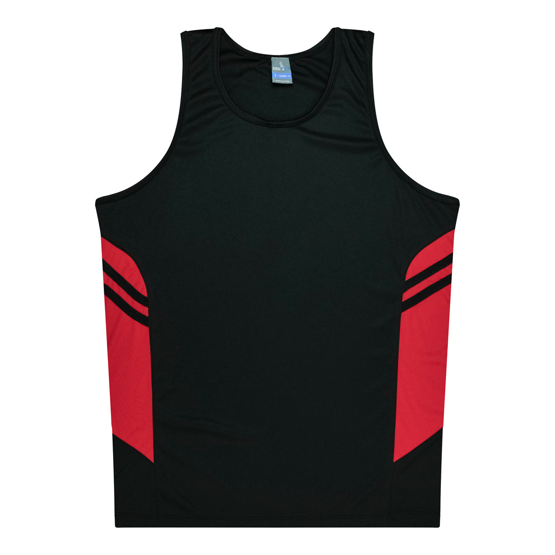 Aussie Pacific The Tasman Singlet | Kids Black/Red Shirts & Tops