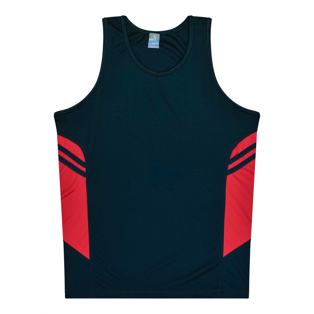 Aussie Pacific The Tasman Singlet | Kids | Navy Base Navy/Red Shirts & Tops