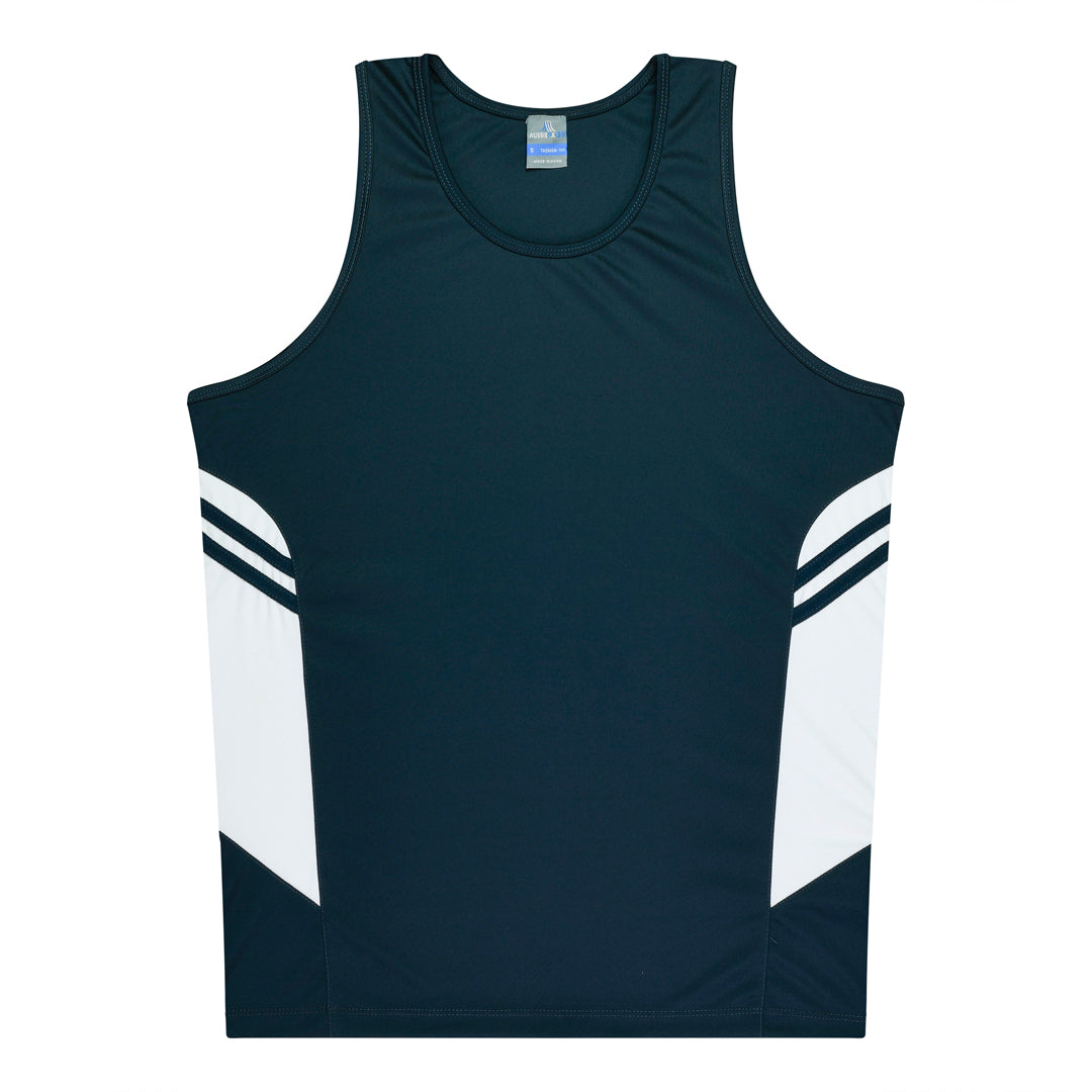 Aussie Pacific The Tasman Singlet | Kids | Navy Base Navy/White Shirts & Tops