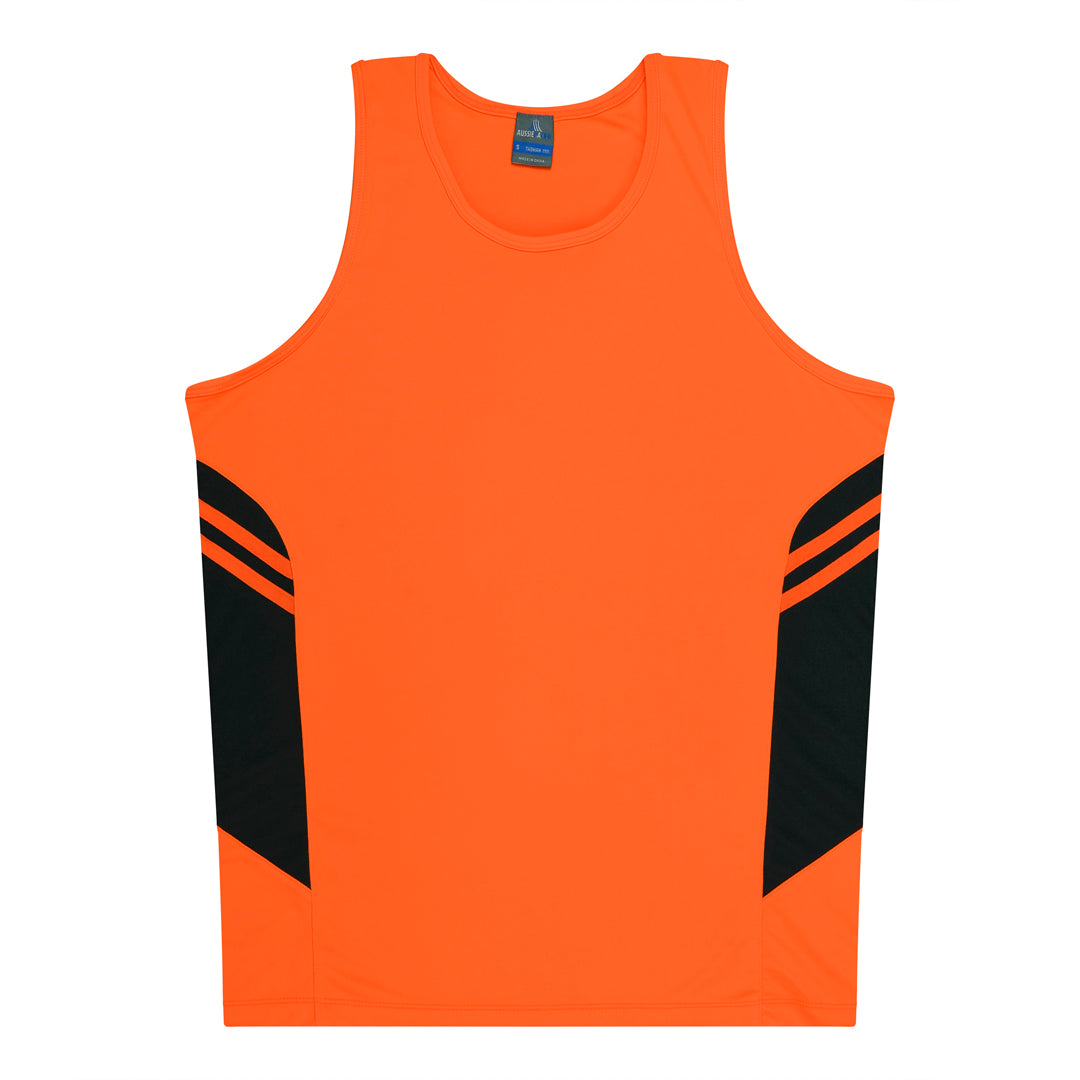 Aussie Pacific The Tasman Singlet | Kids | Neon Base Neon Orange/Slate Clothing