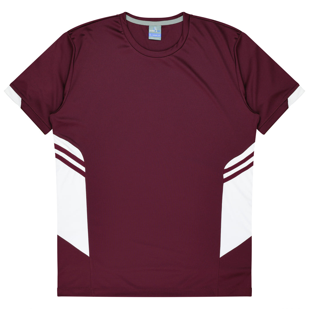 Aussie Pacific The Tasman Tee | Kids | Short Sleeve | Mixed Base Maroon/White Shirts & Tops