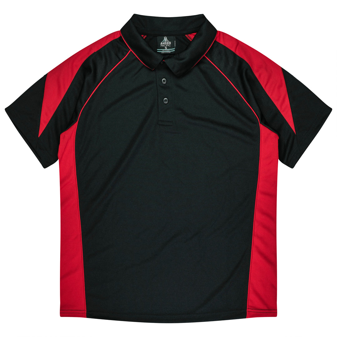 Aussie Pacific The Premier Polo | Kids Black/Red Shirts & Tops
